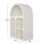 Mensola da parete ad arco geometrica in legno 24"x16" con forme a blocchi crema - Olivia & May: stile tradizionale, nessun assemblaggio, contenitore aperto