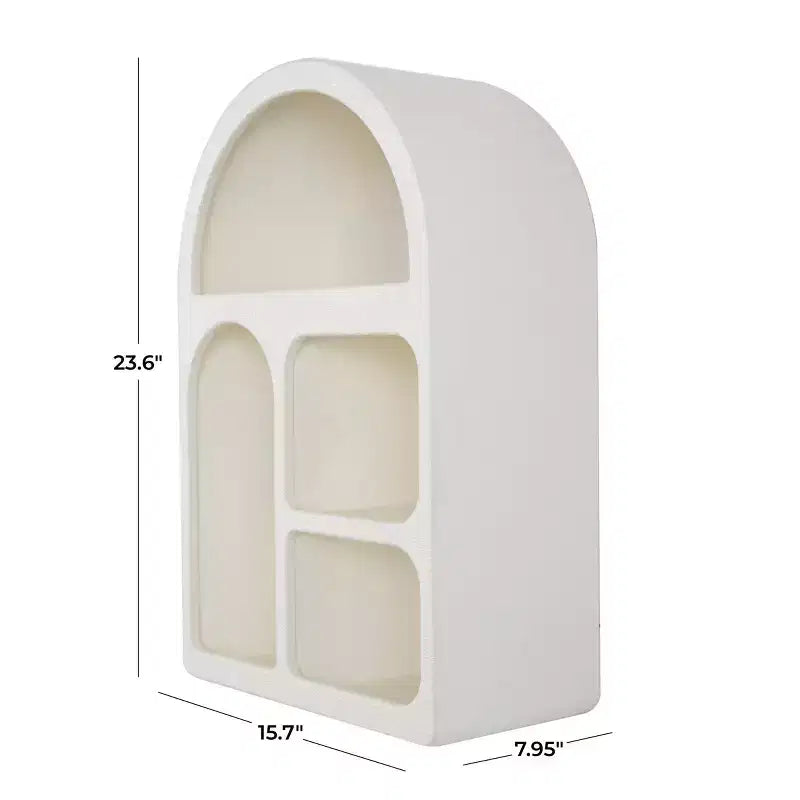 24"x16" Wooden Geometric Arched Wall Shelf with Block Shapes Cream - Olivia & May: Traditional Style, No Assembly, Open Storage