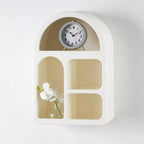Mensola da parete ad arco geometrica in legno 24"x16" con forme a blocchi crema - Olivia & May: stile tradizionale, nessun assemblaggio, contenitore aperto