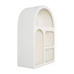 Mensola da parete ad arco geometrica in legno 24"x16" con forme a blocchi crema - Olivia & May: stile tradizionale, nessun assemblaggio, contenitore aperto