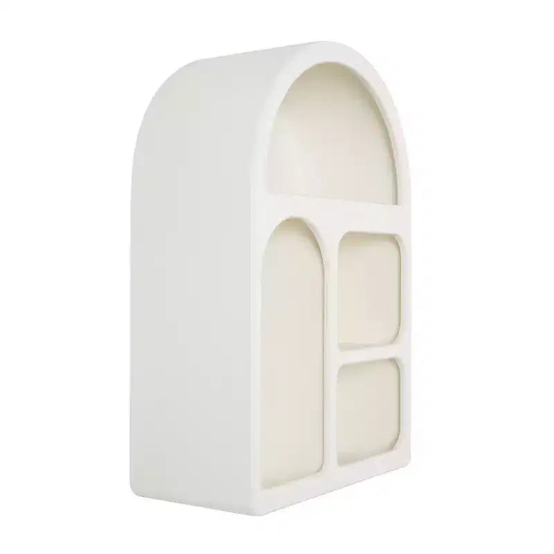 24"x16" Wooden Geometric Arched Wall Shelf with Block Shapes Cream - Olivia & May: Traditional Style, No Assembly, Open Storage