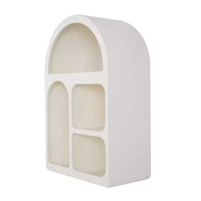 24"x16" Wooden Geometric Arched Wall Shelf with Block Shapes Cream - Olivia & May: Traditional Style, No Assembly, Open Storage