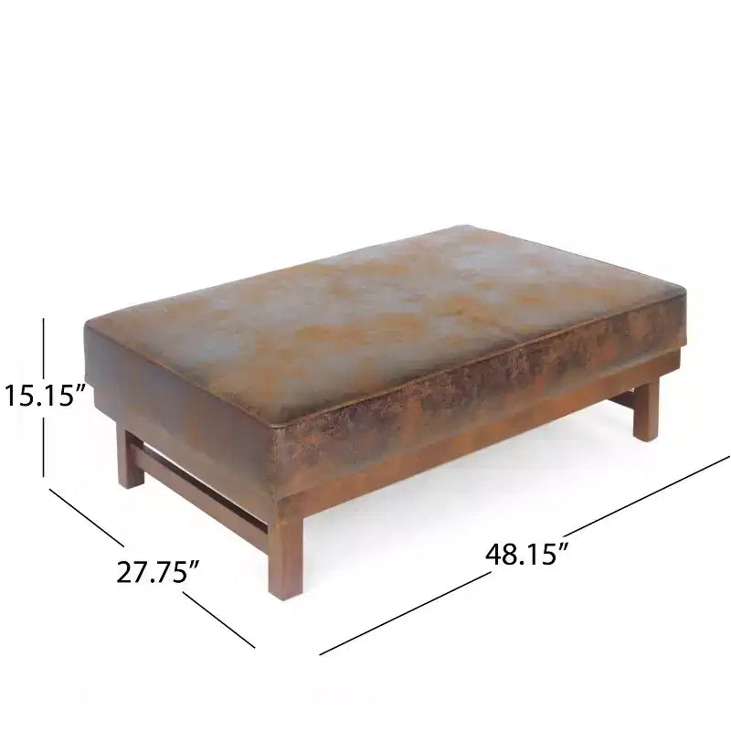 Modern Cocktail Upholstered with Rubberwood Ottoman