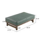 Divano moderno rivestito con pouf in legno di caucciù