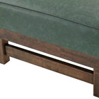 Divano moderno rivestito con pouf in legno di caucciù