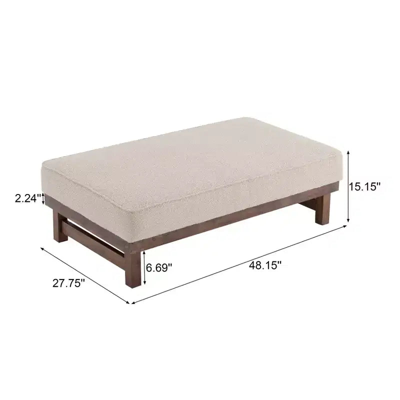 Modern Cocktail Upholstered with Rubberwood Ottoman