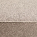 Divano moderno rivestito con pouf in legno di caucciù