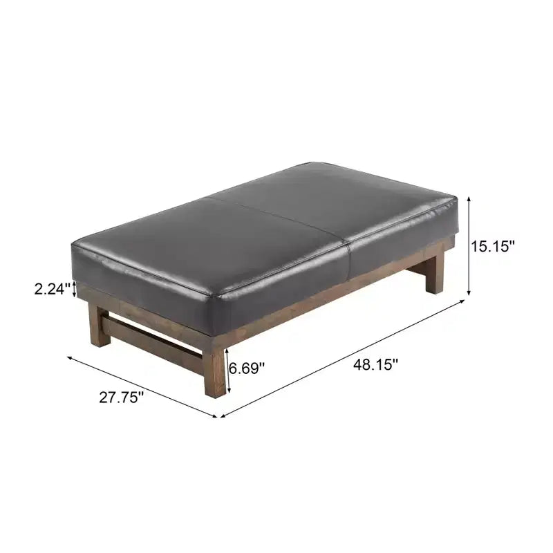 Modern Cocktail Upholstered with Rubberwood Ottoman