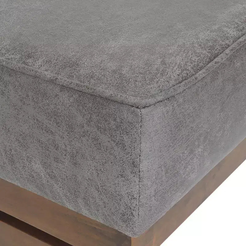 Modern Cocktail Upholstered with Rubberwood Ottoman