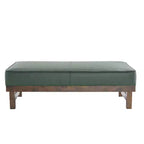 Divano moderno rivestito con pouf in legno di caucciù