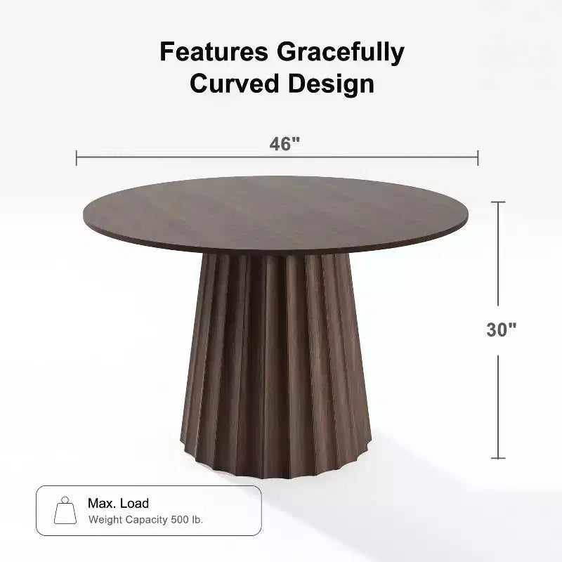 46 Round Solid Wood Dining Table Kitchen Tables