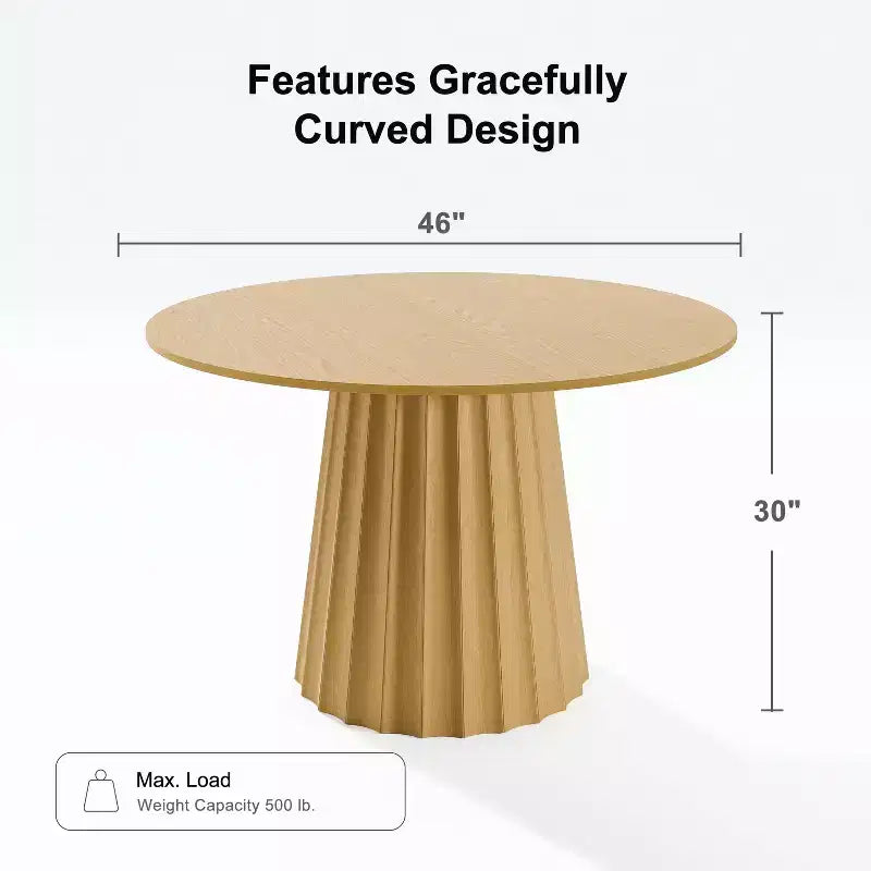 46 Round Solid Wood Dining Table Kitchen Tables
