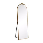 Specchio a figura intera 67x24 in lega di alluminio con bordo ad arco - Con supporto