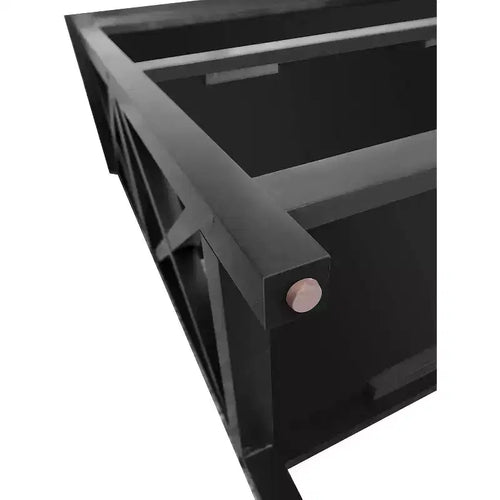 3-Tier X-Design Console Entryway Sofa Table With Shelves, Black