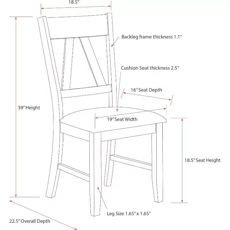 Furniture - Wood Dining Upholstered Chairs, Brown/Blue (Set of 2)