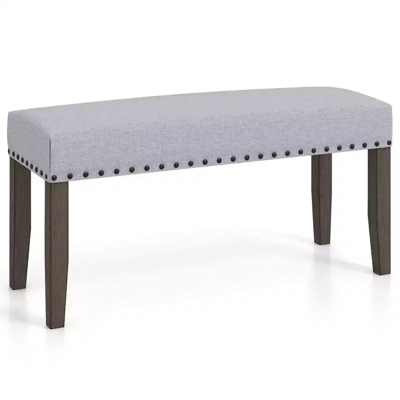  1/2 PCS 42.5 Upholstered Entryway Bench with Nailhead Trim Soft Padded Cushion Bedroom
