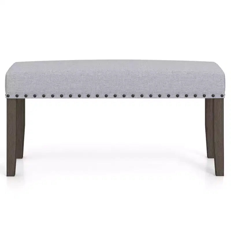 1/2 PCS 42.5 Upholstered Entryway Bench with Nailhead Trim Soft Padded Cushion Bedroom