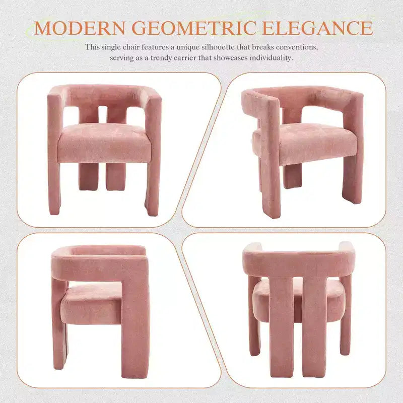 Chenille Fabric Accent Chairs Set of 2,Barrel Upholstered Armchairs with Solid Wood Legs,Lounge Chair for Living Room,Dining Room,Bedroom