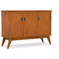  SOLID HARDWOOD 50 inch Wide Rectangle Mid Century Modern 3 Door Sideboard Buffet