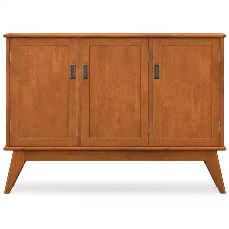 SOLID HARDWOOD 50 inch Wide Rectangle Mid Century Modern 3 Door Sideboard Buffet