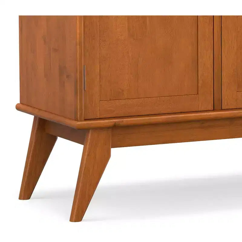 SOLID HARDWOOD 50 inch Wide Rectangle Mid Century Modern 3 Door Sideboard Buffet