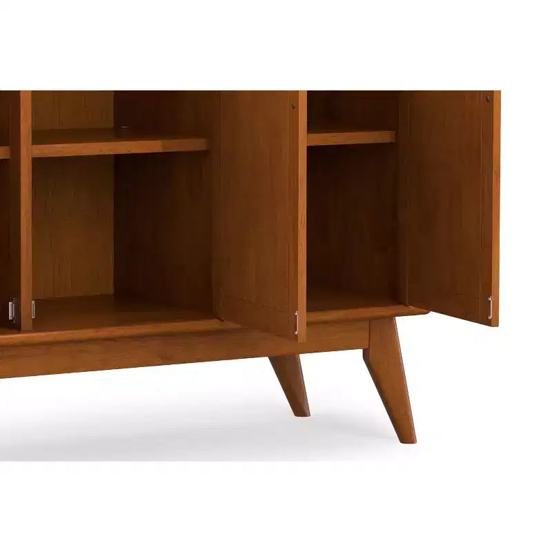 SOLID HARDWOOD 50 inch Wide Rectangle Mid Century Modern 3 Door Sideboard Buffet