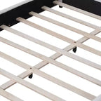 Base letto imbottita Queen/King Size con testiera rotonda e curva, bianca -