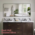  Black Vanity Mirror, 60x28 Bathroom Mirror with Easy-Clean Glass for Modern Homes