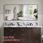  Black Vanity Mirror, 60x28 Bathroom Mirror with Easy-Clean Glass for Modern Homes