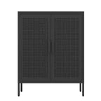  31.5 Metal Storage Cabinet - 2 Doors & 2 Adjustable Shelves, Steel File Cabinet (No Lock), Black