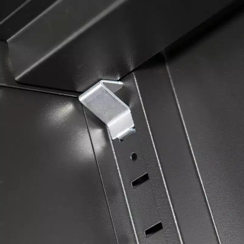 31.5 Metal Storage Cabinet - 2 Doors & 2 Adjustable Shelves, Steel File Cabinet (No Lock), Black