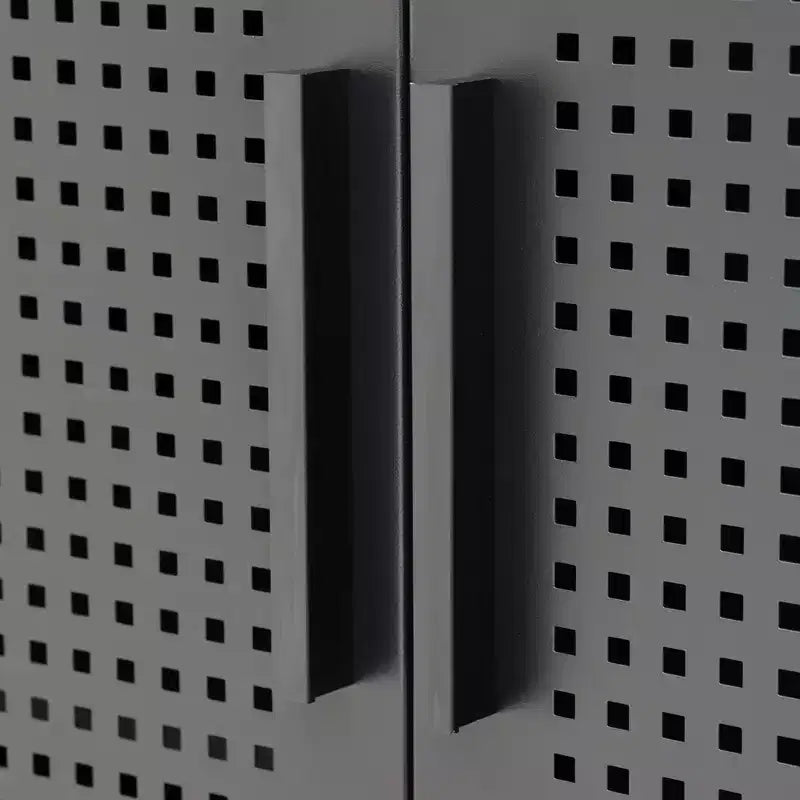 31.5 Metal Storage Cabinet - 2 Doors & 2 Adjustable Shelves, Steel File Cabinet (No Lock), Black