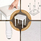 Toeletta Boho Moderna in Legno con Specchio Tri-Fold, 13 Lampadine, 5 Cassetti e Stazione di Ricarica