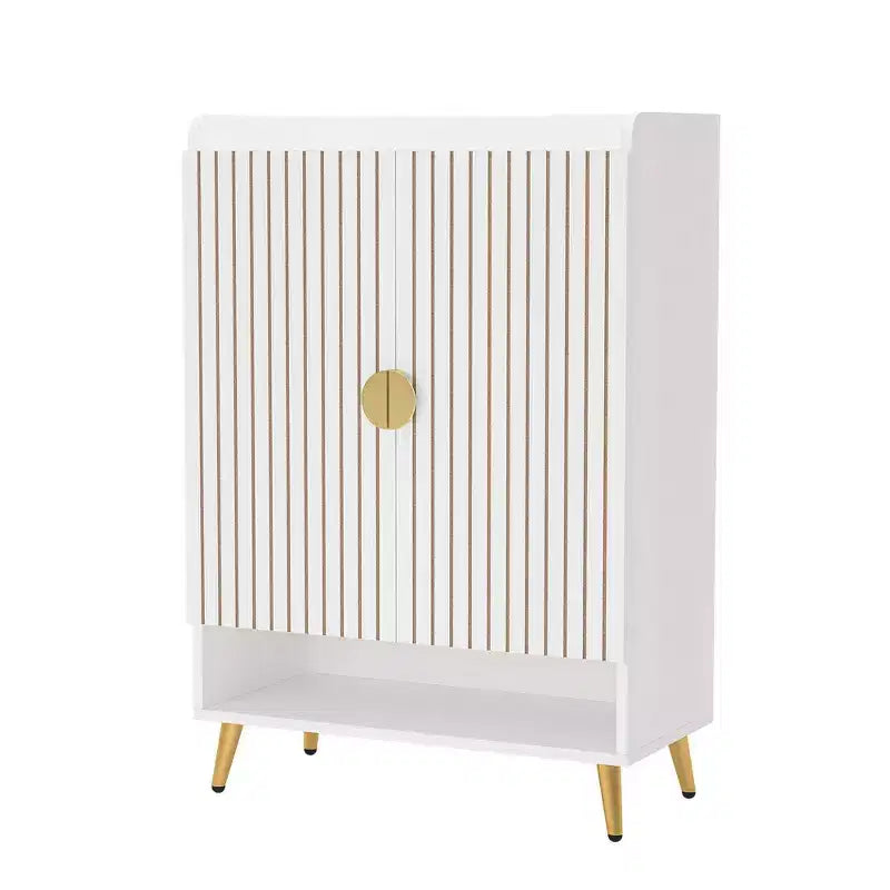  7-Tier Shoe Cabinet,Large Capacity Shoe Storage Organizer with Adjustable Shelves & Doors,Freestanding Entryway Cabinet for 20+ Pairs,White