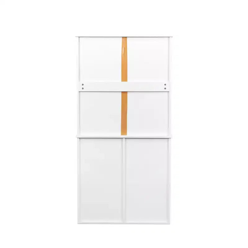 63 White Freestanding Laundry Cabinet-Particle Board+MDF, Tilt-Out Hamper, Adjustable Shelves & Multiple Storage
