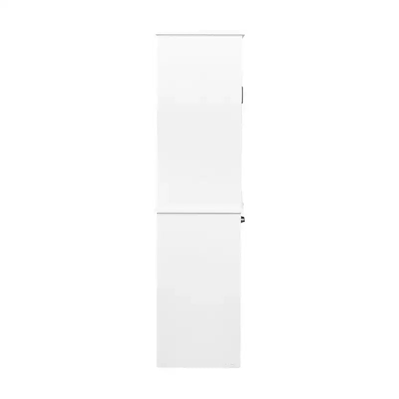 63 White Freestanding Laundry Cabinet-Particle Board+MDF, Tilt-Out Hamper, Adjustable Shelves & Multiple Storage