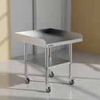 Stainless Steel Table for Prep & Work with Caster Wheels ,Metal Commercial Kitchen Heavy Duty Table with Adjustable Under Shelf for Restaurant