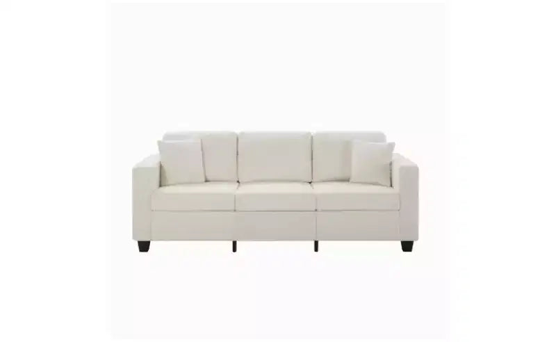 Modern Teddy Velvet 3-Seater Sofa with Thickened Back Cushions,Upholstered Futon Sofa Couch for Living Room,Apartment