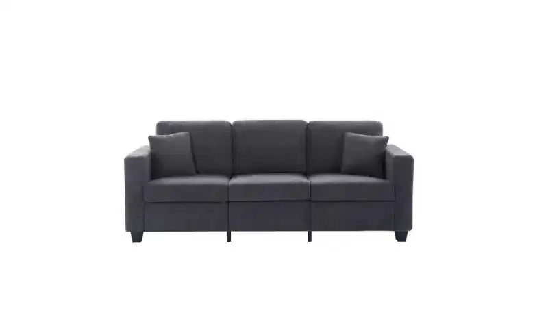 Modern Teddy Velvet 3-Seater Sofa with Thickened Back Cushions,Upholstered Futon Sofa Couch for Living Room,Apartment