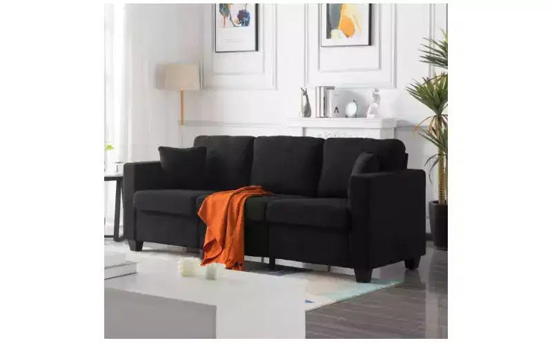 Modern Teddy Velvet 3-Seater Sofa with Thickened Back Cushions,Upholstered Futon Sofa Couch for Living Room,Apartment