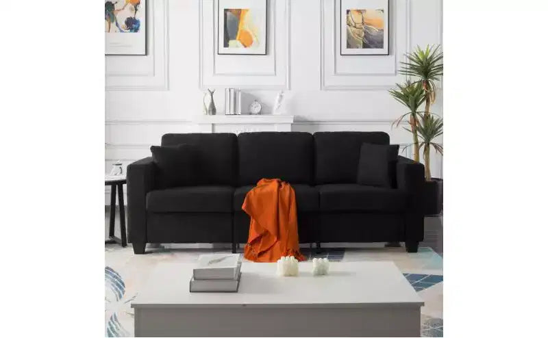 Modern Teddy Velvet 3-Seater Sofa with Thickened Back Cushions,Upholstered Futon Sofa Couch for Living Room,Apartment