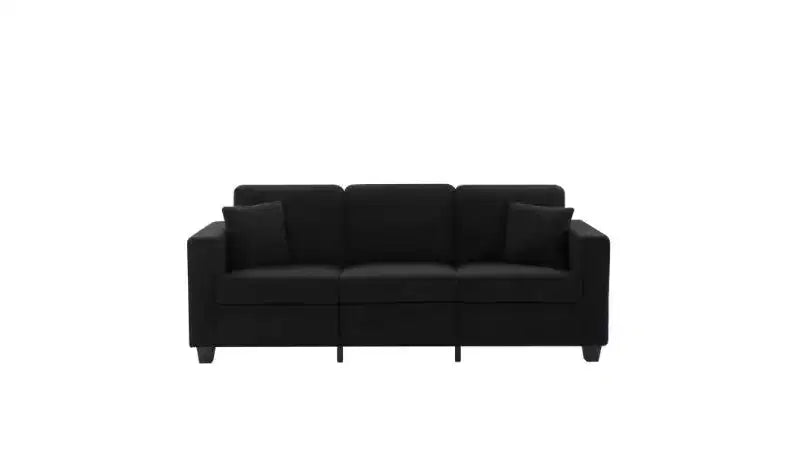 Modern Teddy Velvet 3-Seater Sofa with Thickened Back Cushions,Upholstered Futon Sofa Couch for Living Room,Apartment