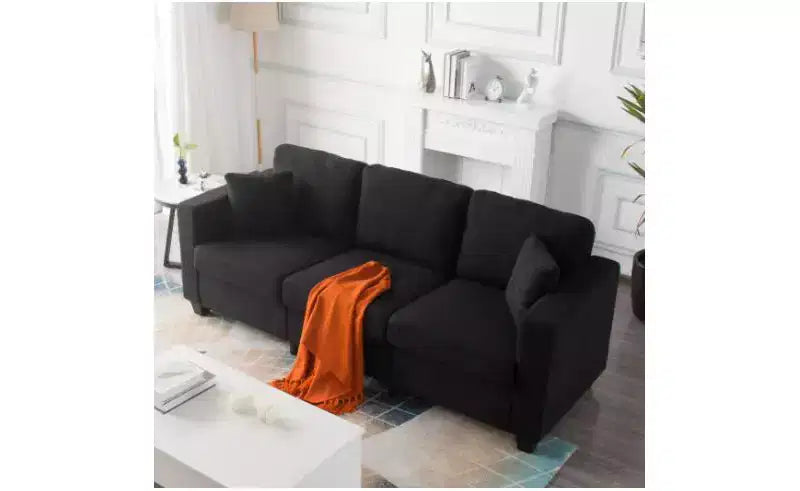 Modern Teddy Velvet 3-Seater Sofa with Thickened Back Cushions,Upholstered Futon Sofa Couch for Living Room,Apartment