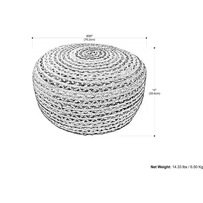Mattise Boho Contemporary Round Large Pouf