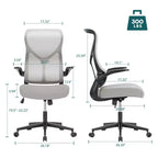 Sedia ergonomica per computer con braccioli ribaltabili, sedia da scrivania con supporto lombare, sedia girevole con ruote per casa, ufficio