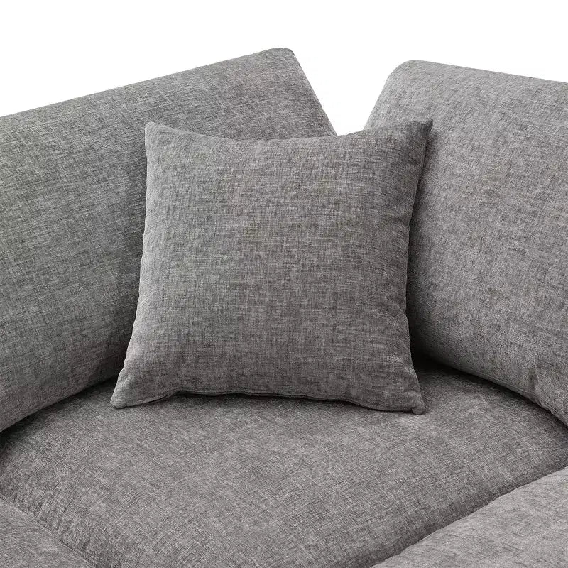 6-Piece Modular Chenille Cloud Sofa Bed with Ottoman