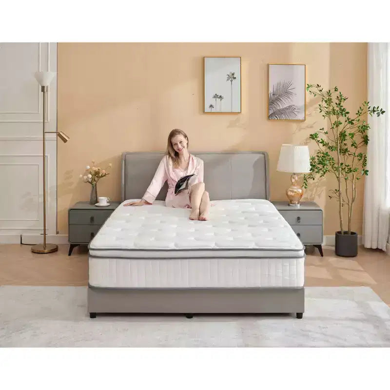   Independent Spring Mattress, 30cm Thick Soft Bouncy Mattress for Spinal Support Bedroom Sleep