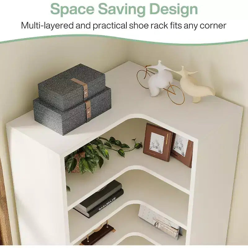 Corner Bookshelf, 9-Tier L-Shaped Corner Bookcase for Living Room, Home Office, Bedroom