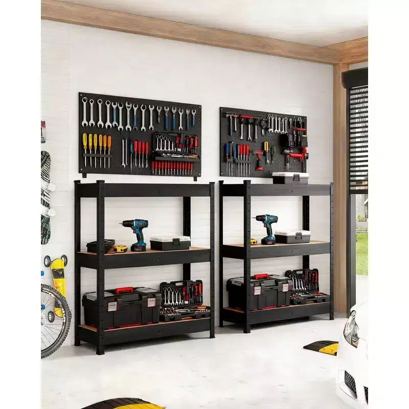 Storage Shelves, 3 Tier Heavy Duty Adjustable Metal Shelving Unit, Industrial Utility Rack for Garage Warehouse Pantry Closet