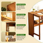 Scrivania pieghevole salvaspazio Tavolino per computer Tavolino per piccoli spazi Ufficio casa Camera da letto Dormitorio Naturale, Marrone, 32.68*21.26*29.92